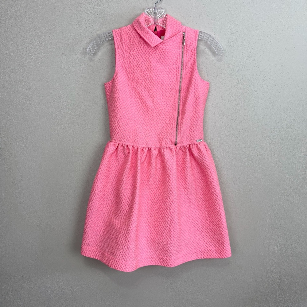 Junior Gaultier Pink Jacquard Biker Dress Sleeveless John Paul Gaultier Girls 12